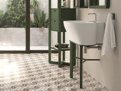 TINA - Console oval ceramic washbasin with overflow _ COLAVENE