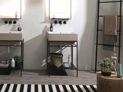 VOLANT - Floor-standing stainless steel vanity unit with integrated washbasin _ COLAVENE