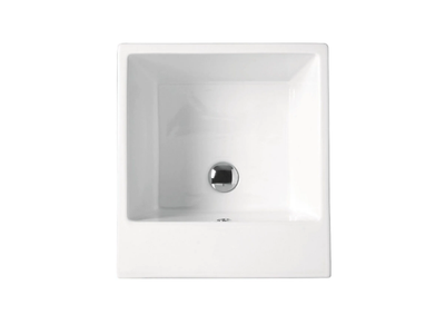 VOLANT - Square single ceramic washbasin with overflow _ COLAVENE