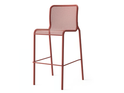 MOMO NET 3 - High painted metal stool with back _ COLOS