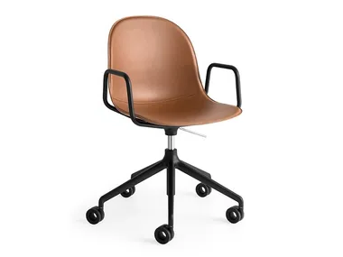 ACADEMY - Height-adjustable bonded leather chair with armrests _ Connubia