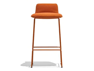 RILEY SOFT - Sled base high fabric stool with footrest _ Connubia