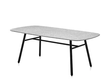 YO! - Rectangular garden ceramic table with aluminium base _ Connubia