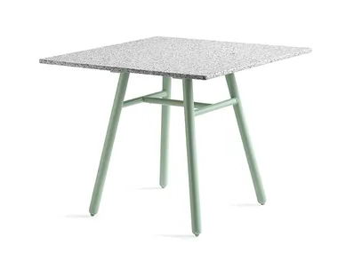 YO! - Square garden ceramic table with aluminium base _ Connubia