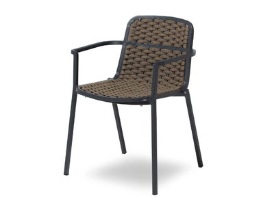 ALESSIA - Stackable aluminium outdoor chair with armrests _ Contral
