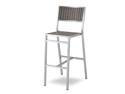 BAVARIA - High Anodized aluminium stool with back _ Contral