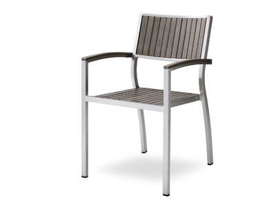 BAVARIA - Stackable aluminium chair with armrests _ Contral
