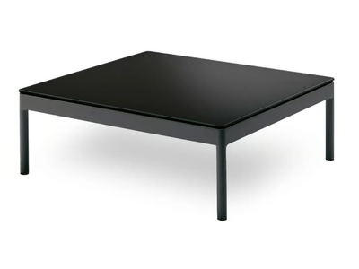 BERGEN - Low glass and aluminium outdoor side table _ Contral