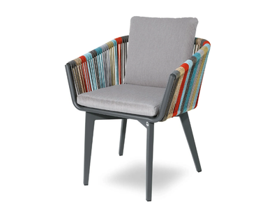 IRIDE - Fabric outdoor chair with armrests _ Contral