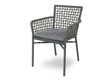 MEGAN NET - Aluminium outdoor chair with armrests _ Contral
