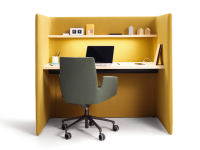 FLOATER - Wood veneer workstation desk with cable management _ COR