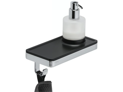 FRAME CHROME BLACK - Wall-mounted metal Bathroom soap dispenser _ coram