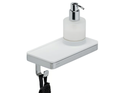 FRAME CHROME WHITE - Wall-mounted metal Bathroom soap dispenser _ coram