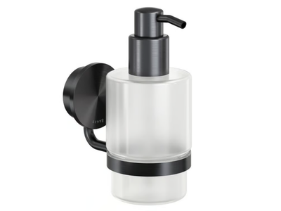 OPAL BRUSHED - Wall-mounted Glass and Stainless Steel Bathroom soap dispenser _ coram