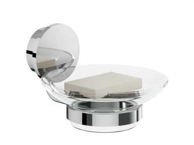 OPAL CHROME - Glass and Stainless Steel soap dish _ coram