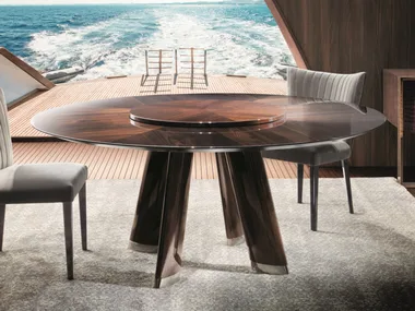 TREND - Round wooden table with Lazy Susan _ Costantini Pietro
