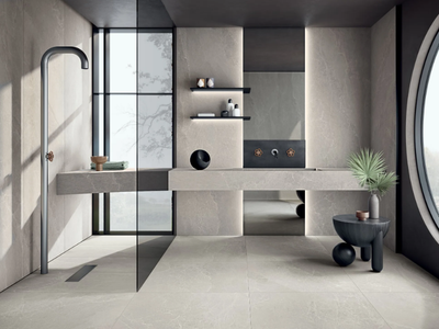 ADVANTAGE SKIN - CHALK - Laminated stoneware wall tiles / flooring with stone effect _ COTTO D'ESTE