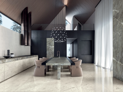 STARLIGHT - CARRARA WHITE - Laminated stoneware wall tiles / flooring with marble effect _ COTTO D'ESTE