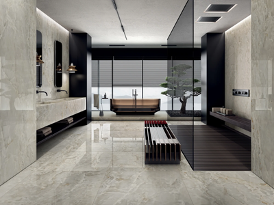 STARLIGHT - ONYX PEARL - Laminated stoneware wall tiles / flooring with marble effect _ COTTO D'ESTE