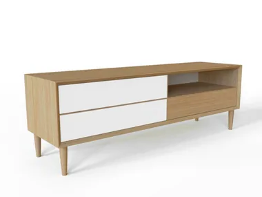 68 - Oak TV cabinet with drawers _ CP Parquet