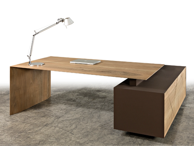 AM16 - Rectangular wooden writing desk with drawers _ CP Parquet