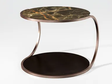 BLUE MOON - Low marble and wooden coffee table _ CPRN HOMOOD