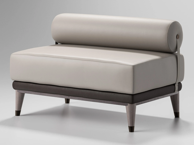BLUE MOON - Rectangular leather pouf _ CPRN HOMOOD