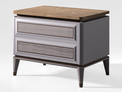 BLUE MOON - Rectangular wooden and marble bedside table _ CPRN HOMOOD