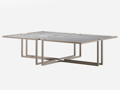 COCOON - Low Carrara metal and marble coffee table _ CPRN HOMOOD