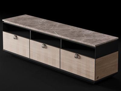 DRAGONFLY - Marble and wooden TV cabinet / sideboard _ CPRN HOMOOD