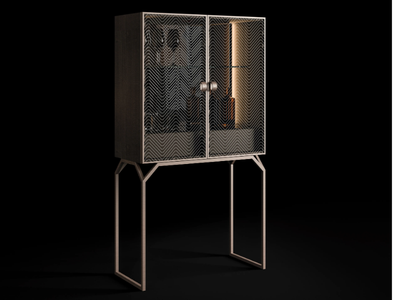 DRAGONFLY - Metal and glass bar cabinet with tray _ CPRN HOMOOD