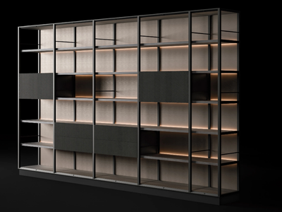 DRAGONFLY - Open freestanding wooden and metal bookcase _ CPRN HOMOOD