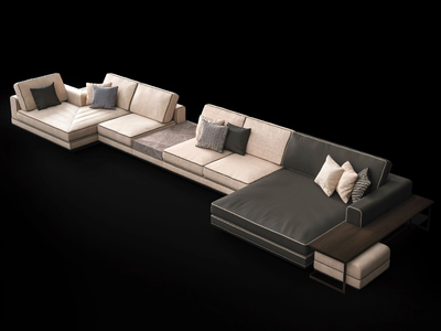DRAGONFLY - Sectional fabric and leather sofa _ CPRN HOMOOD