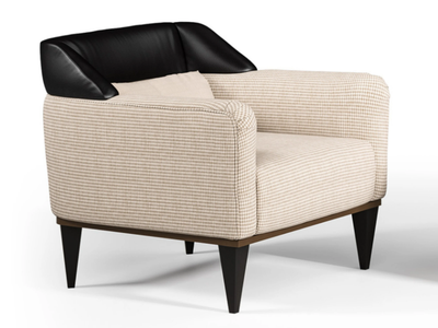 ECLIPSE - Leather and fabric armchair with armrests _ CPRN HOMOOD