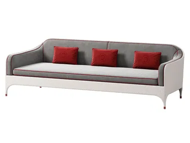 OUTDOOR - 3 seater wooden and fabric garden sofa _ CPRN HOMOOD