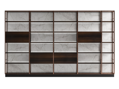 SESTO SENSO - Open metal and wooden bookcase _ CPRN HOMOOD