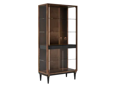 SESTO SENSO - Wood and glass display cabinet with integrated lighting _ CPRN HOMOOD