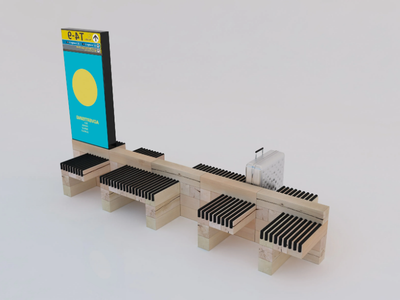 CRAFTWAND® - Information point, beech bench seating _ CRAFTWAND