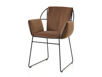 EMMA P SOFT - Fabric chair with armrests _ Crassevig