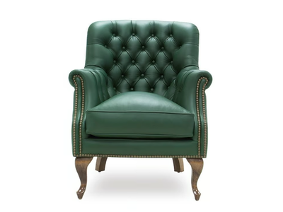 CONFIDENTE ORIGINS - Bergere tufted leather armchair with armrests _ Crearte Collections