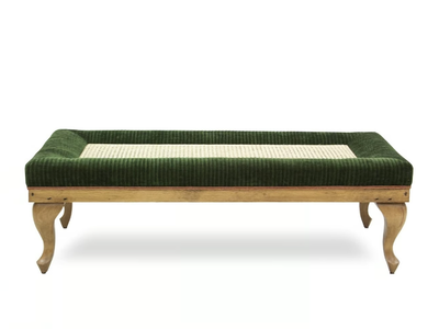 MARION ESSENCE - Low Vienna straw and velvet coffee table _ Crearte Collections