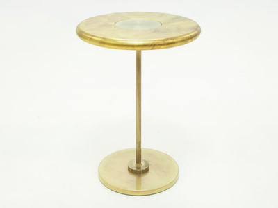 PLANET - Round coffee table with printed MDF top and metal base _ Crearte Collections