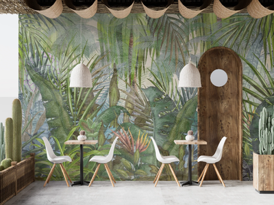 ALOHA - Tropical bathroom wallpaper _ creativespace