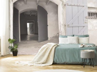 BARN - Washable trompe l'oeil nonwoven wallpaper _ creativespace