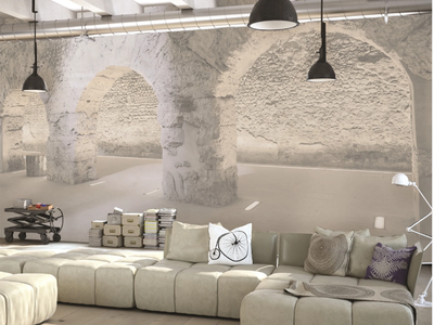 CAVE - Washable trompe l'oeil nonwoven wallpaper _ creativespace