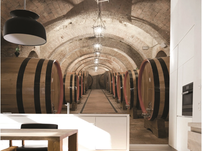 WINE 2 - Washable trompe l'oeil nonwoven wallpaper _ creativespace