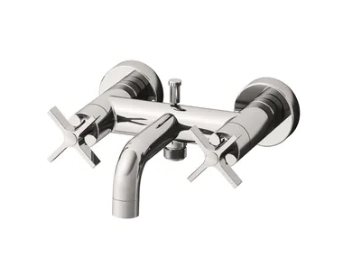 CROSS ROAD CRICR187 - Wall-mounted bathtub mixer with individual rosettes _ CRISTINA Rubinetterie