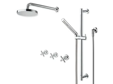 EXCLUSIVE CRIEV161 - Wall-mounted shower panel with overhead shower _ CRISTINA Rubinetterie