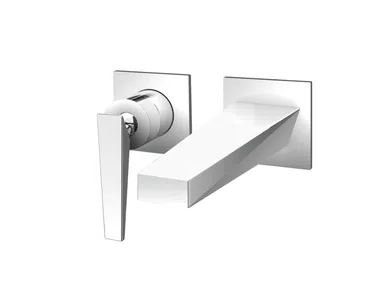 FRACTAL CRIFT257 - 2 hole wall-mounted single handle washbasin mixer _ CRISTINA Rubinetterie