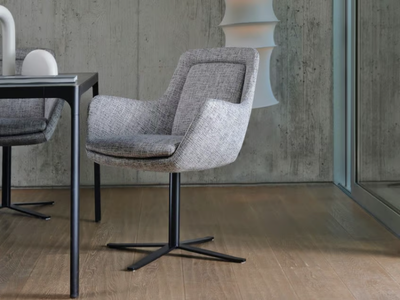 ARIEL - Swivel with 4-spoke base fabric chair _ CTS SALOTTI
